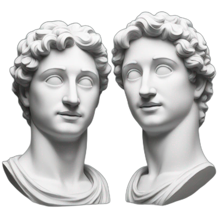two friends roman statues emoji