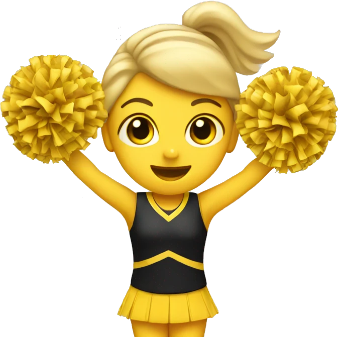 yellow emoji cheerleader cheering emoji