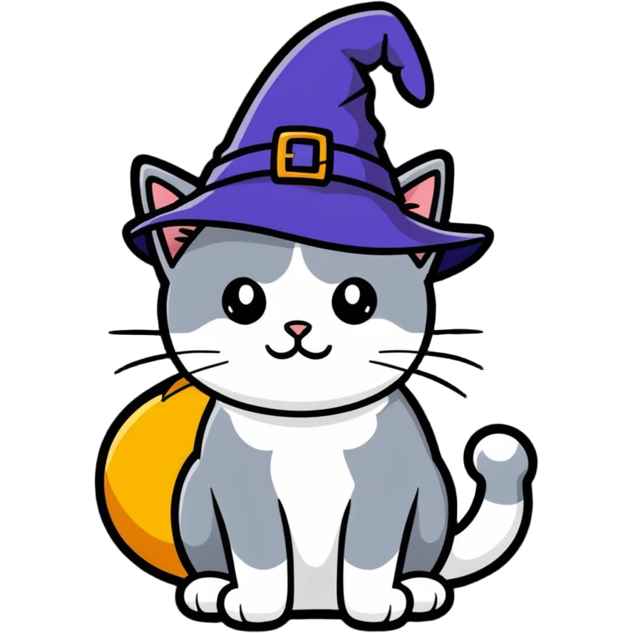A cat wearing a wizard's hat emoji