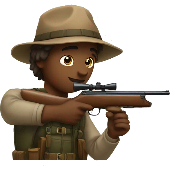Hunter about to shoot a rabbit emoji