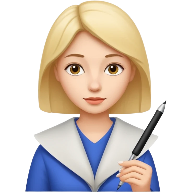 Woman writing with a pen on paper emoji