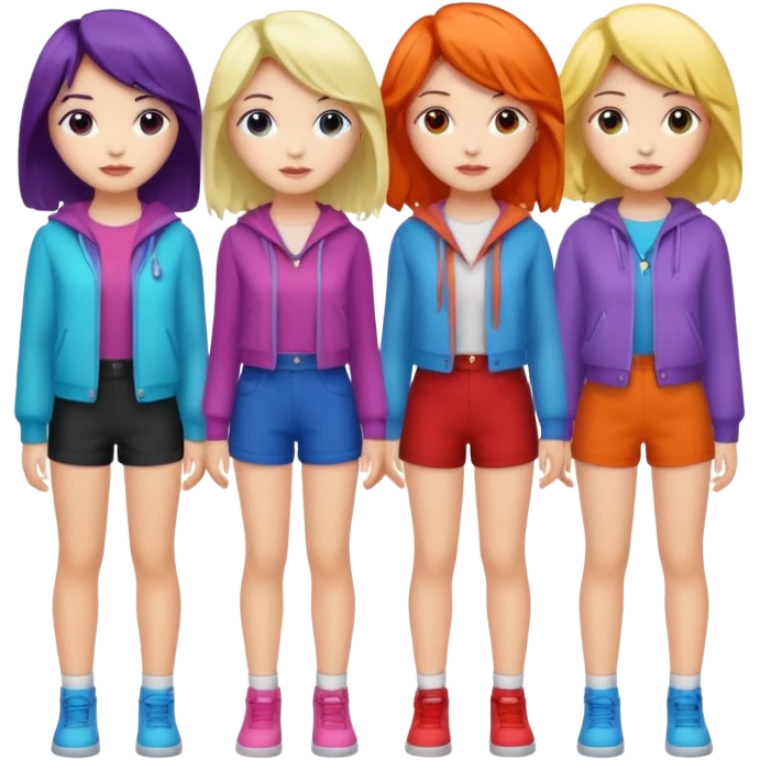 data & insights girls (all white, random hair) emoji