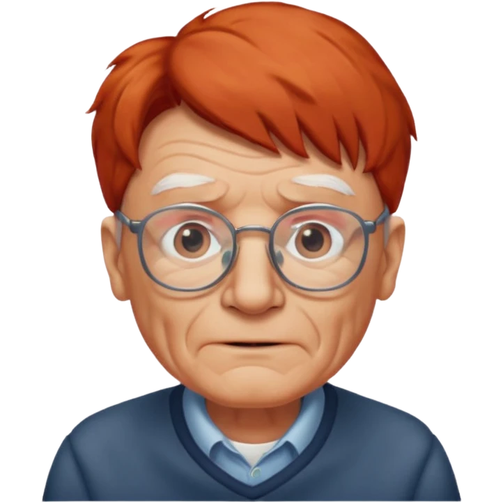 red-haired old man wearing glasses emoji