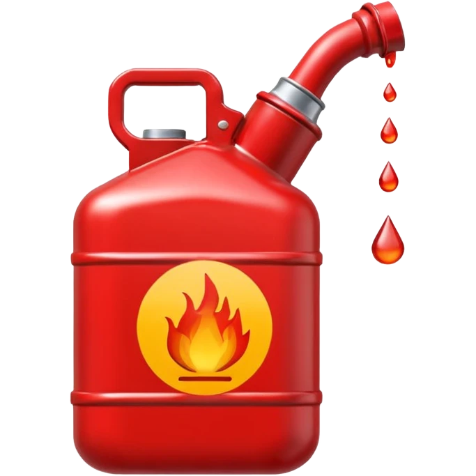 red gasoline canister plain pouring drops of diesel emoji