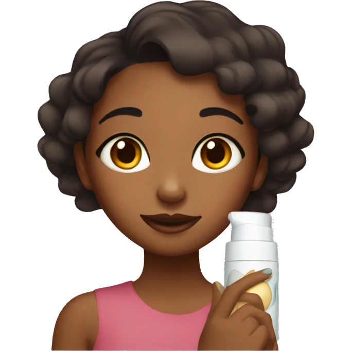 Brown  girl applying cream on face emoji