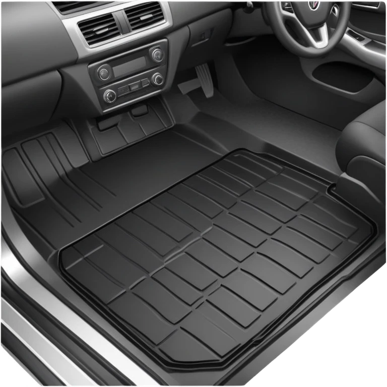 applying sound deadening material to car floor, first layer of vibration isolation emoji