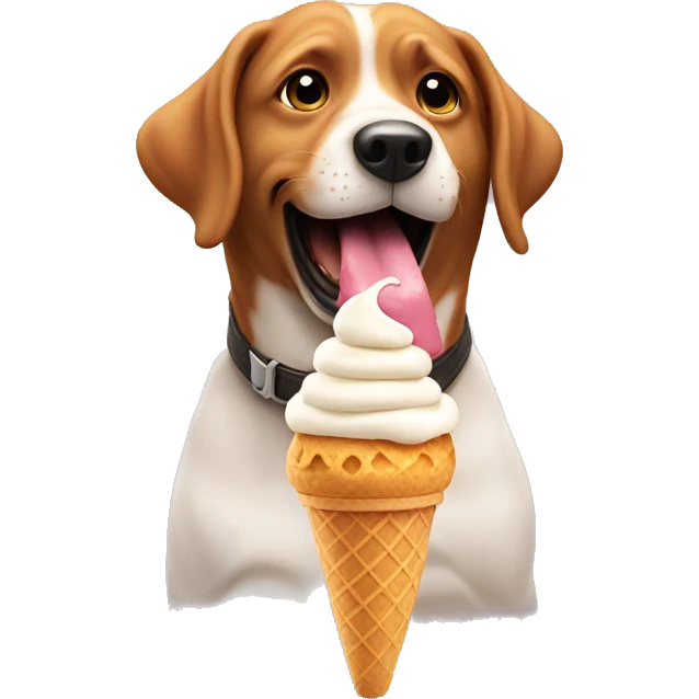 Dog eating ice cream emoji