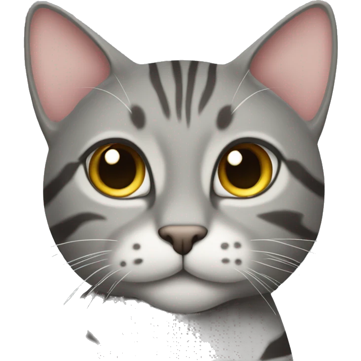 gray tabby cat with long tail  emoji