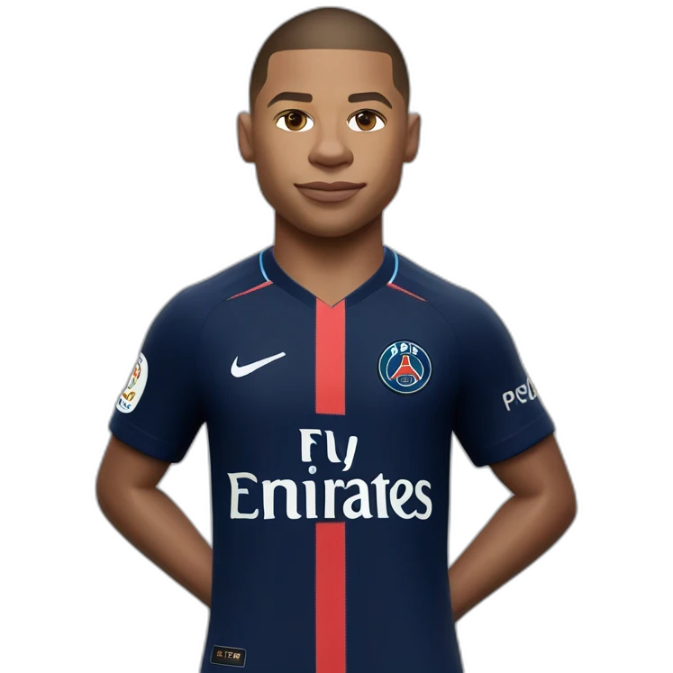 Kylian mbappe realistic with maillot psg emoji