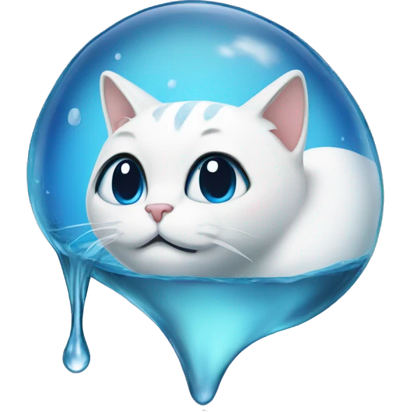Water dripping on a cat emoji