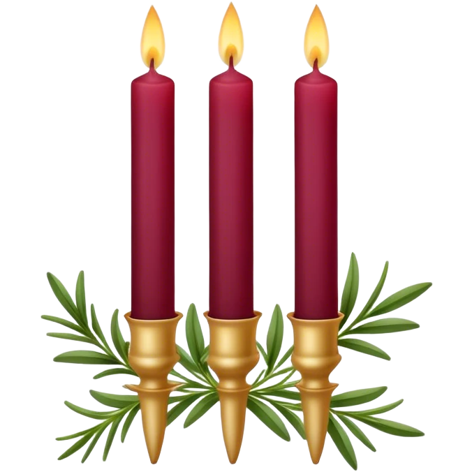 taper candles with herbs Burgundy emoji