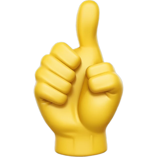 Use the original thumbs up emoji as a template, and create an image of a modified thumbs up where an exact copy but much smaller version of the large thumbs up, has its fingers wrapped around the large thumbs up emoji