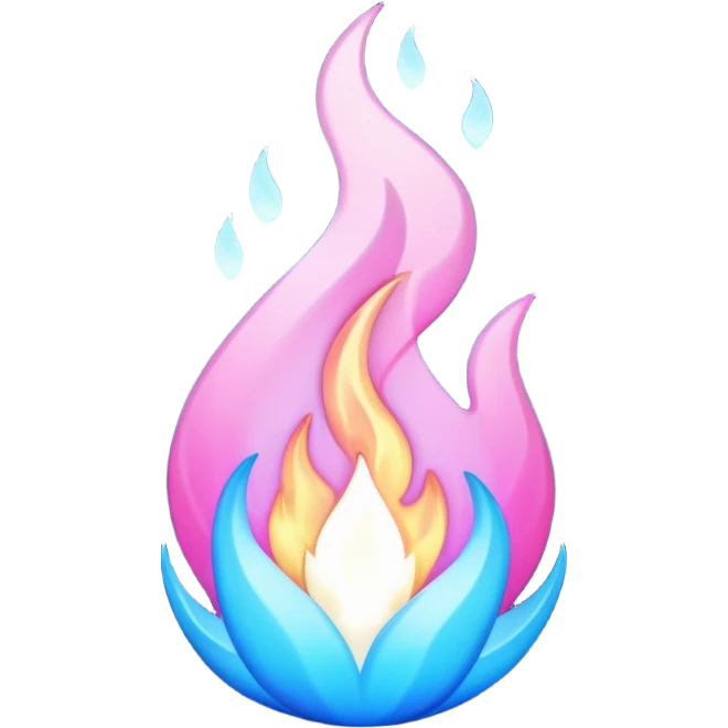 pink,white, and blue flame emoji