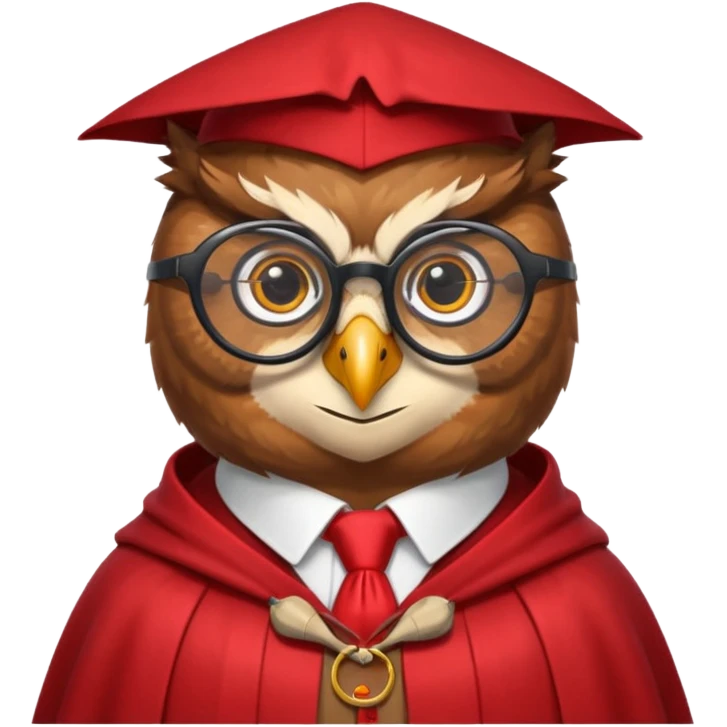 owl professor in red collar cloak emoji
