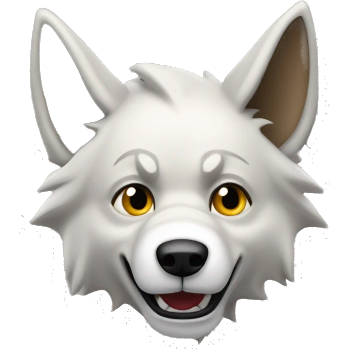un lobo animado contento emoji