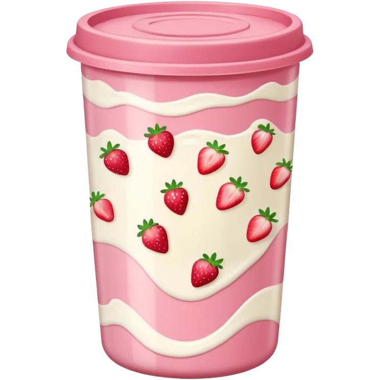 A strawberry joghurt. In the packaging emoji