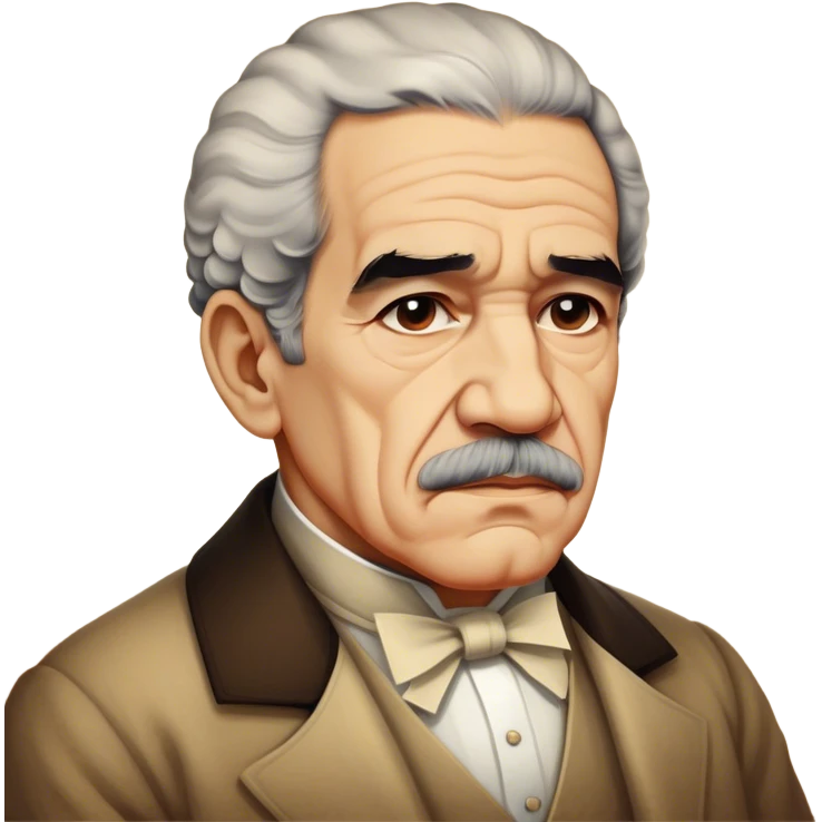 Cinematic Realistic Gabriel García Márquez Portrait Emoji, depicted as a visionary writer with a contemplative gaze in period attire, rendered with rich textures and warm literary lighting that captures his magical realism legacy. emoji