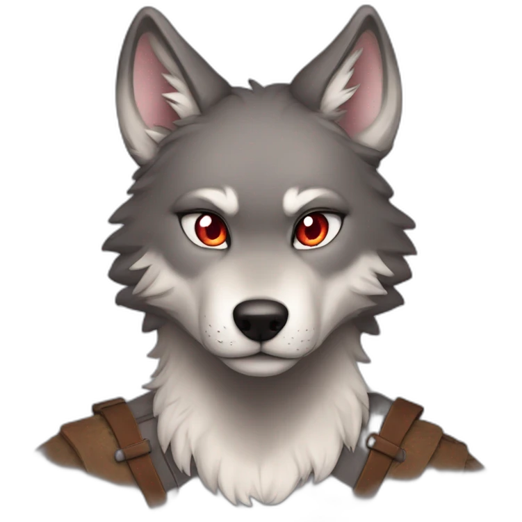 In love wolf anthro. Hearts on eyes emoji