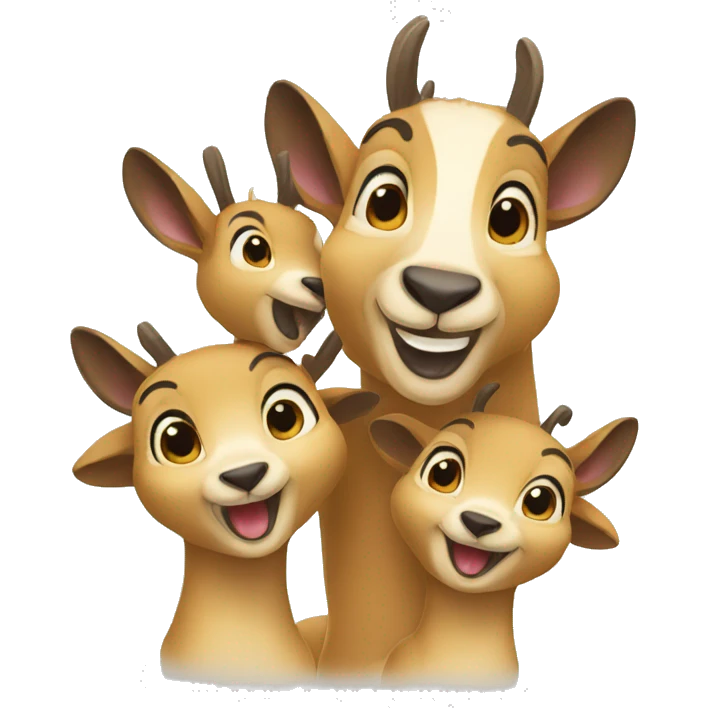 family of laughing 4 chamois emoji
