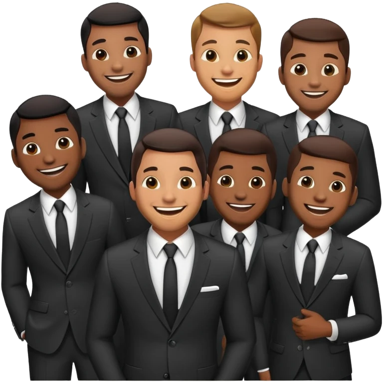 A group of black men in suits emoji