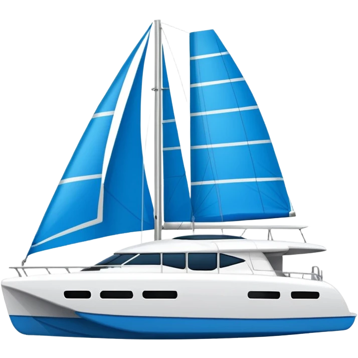 A catamaran with a white background. No wording or lettering on the boat  emoji