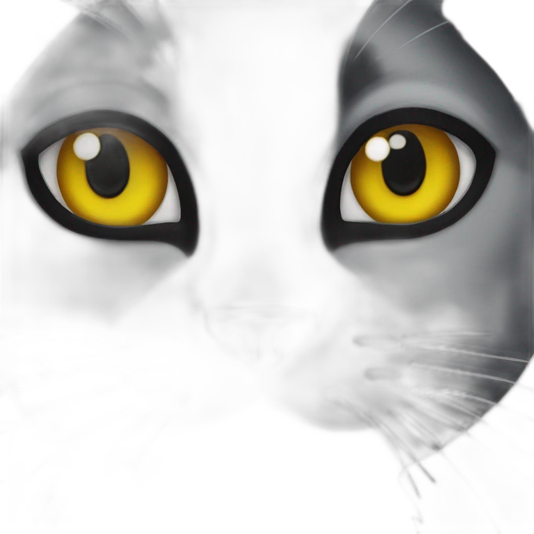 Black cat with bug eyes emoji