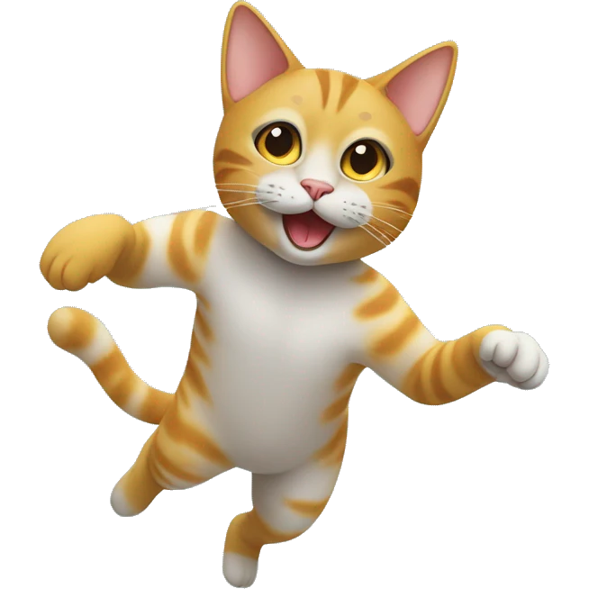 Haz un emoji de un gato jugando yendo bailando en el espacio junto a pulpos espaciales y moros casas espaciales que emoji