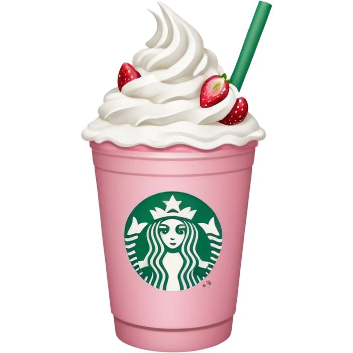 Starbucks drink that is pink with strawberries  emoji