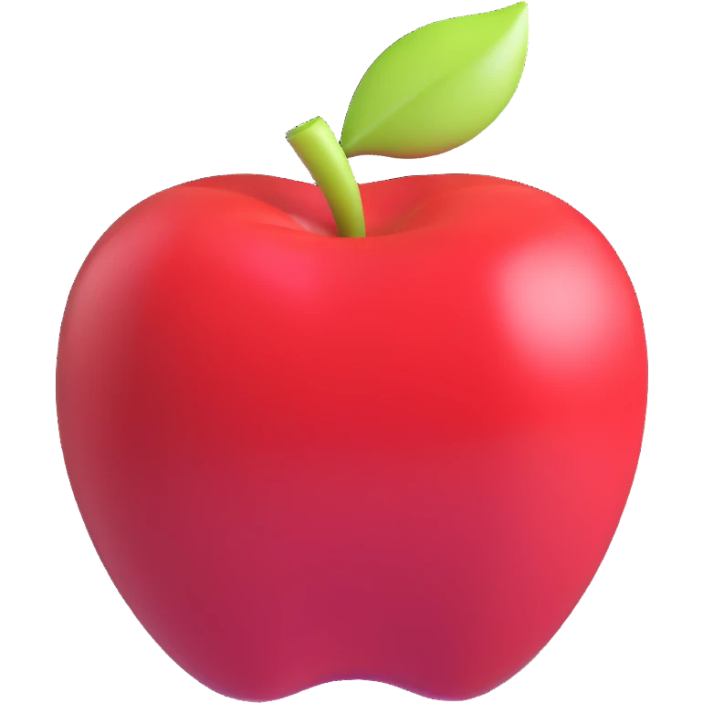 shiny red apple emoji