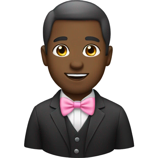 black man wear a pink bow  emoji