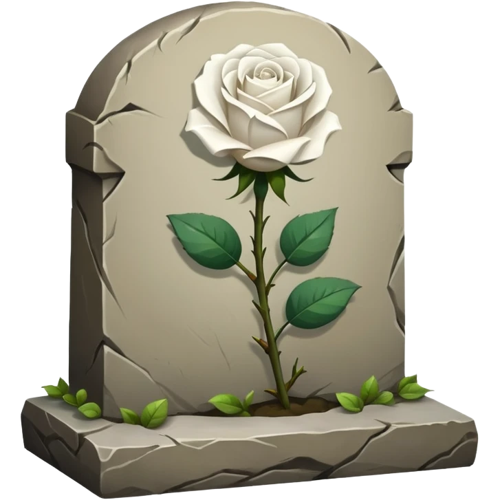 grave with a white rose emoji