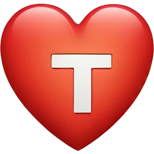 Heart with the letter T inside of it emoji