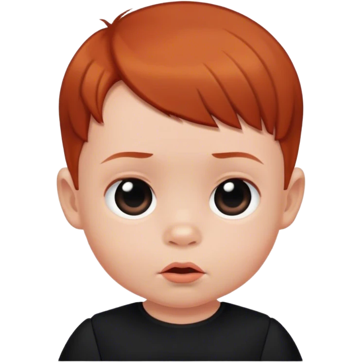 baby blunt  boy with reddish blunt hair with black dress emoji