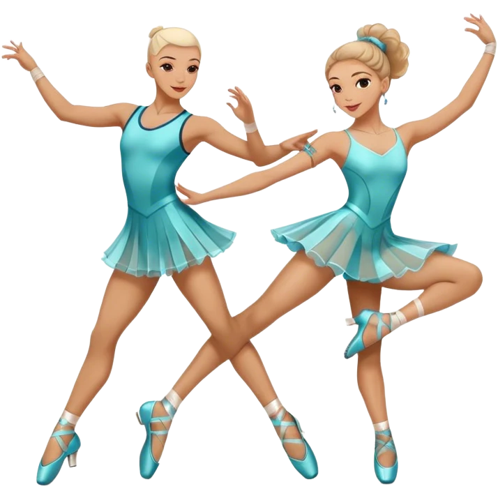 Icon for Sports Dance: a couple in competitive dance attire performing a synchronized dance, with dance shoes, a rhythmic floor, and a competition backdrop. The icon should capture athleticism, technique, and precision in sports dance. Transparent background. emoji