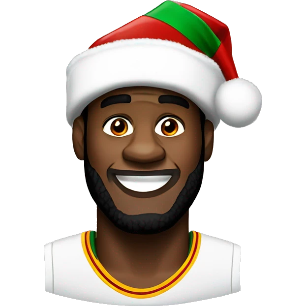 LeBron James wearing a Christmas hat emoji