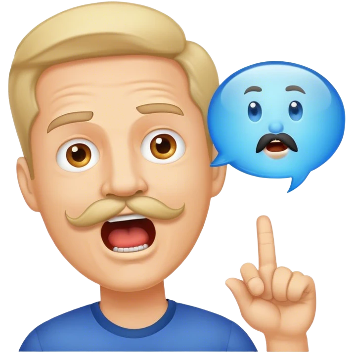 Random guy with a mustache screaming  the word FABIAAAN all in upper case in a Speech bubble  emoji