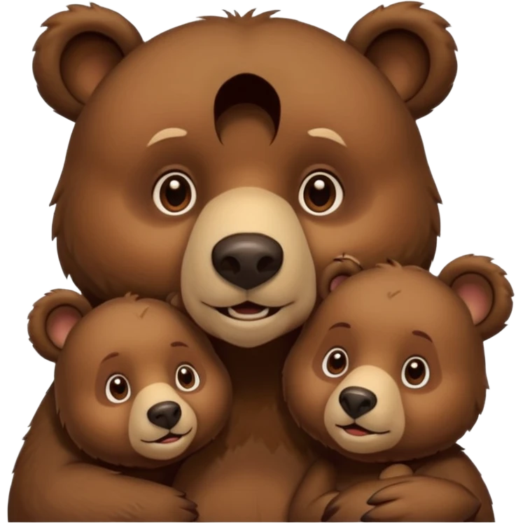 Mama, papa, and baby bear emoji