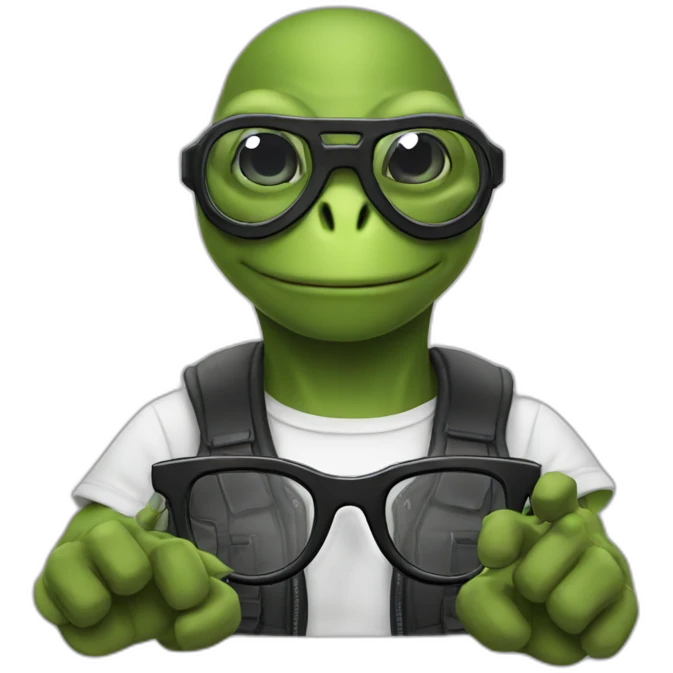 Thug glasses turtle emoji