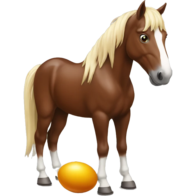 horse eating chocolate egg emoji
