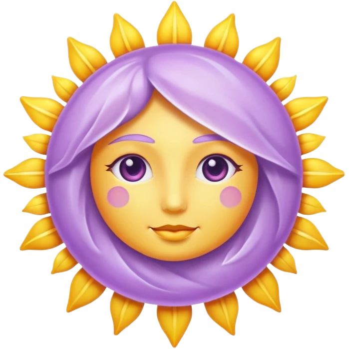 lilac mysthic sun emoji