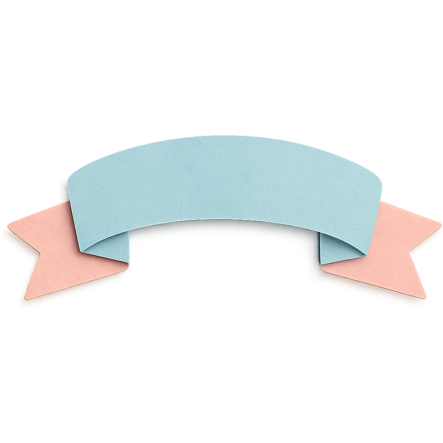 soft pastel cute ribbon banner sticker with soft texture, with a pastel blue background emoji