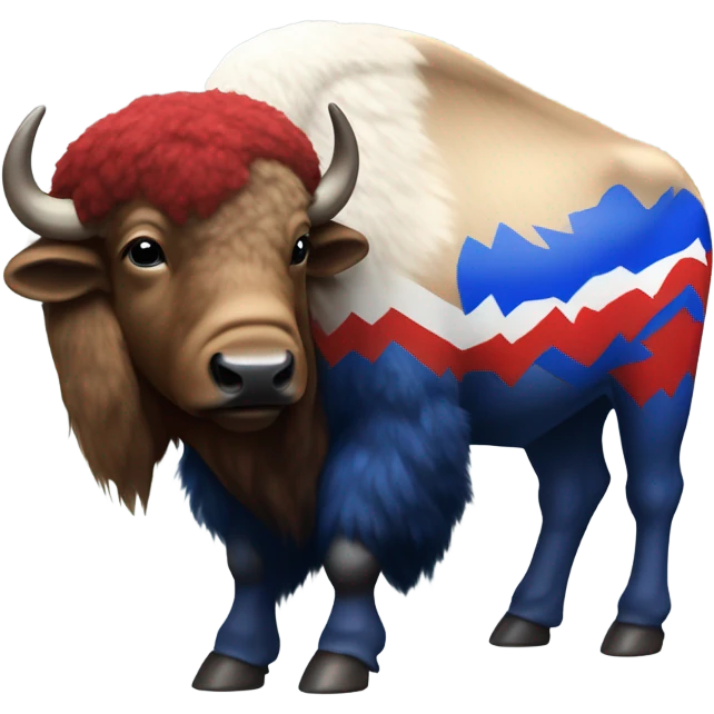 Red, white, and blue buffalo emoji