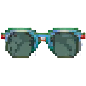 a pair of sunglasses pixel art emoji