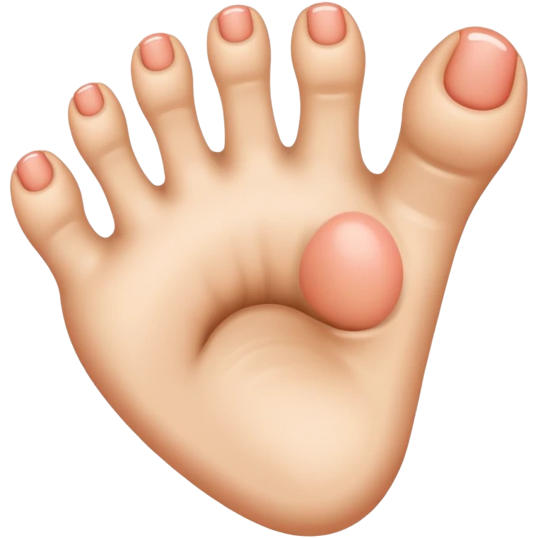 A foot with five toes with eyes, mouth and nose ￼ emoji