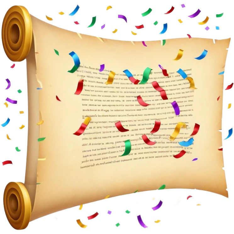 Giant horizontal scroll dancing with confetti emoji