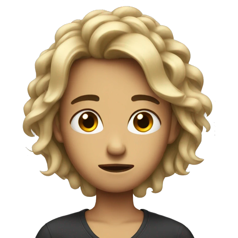 sad hair style  emoji