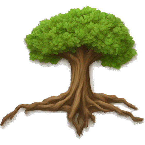 A tree rooted in an open Bible emoji