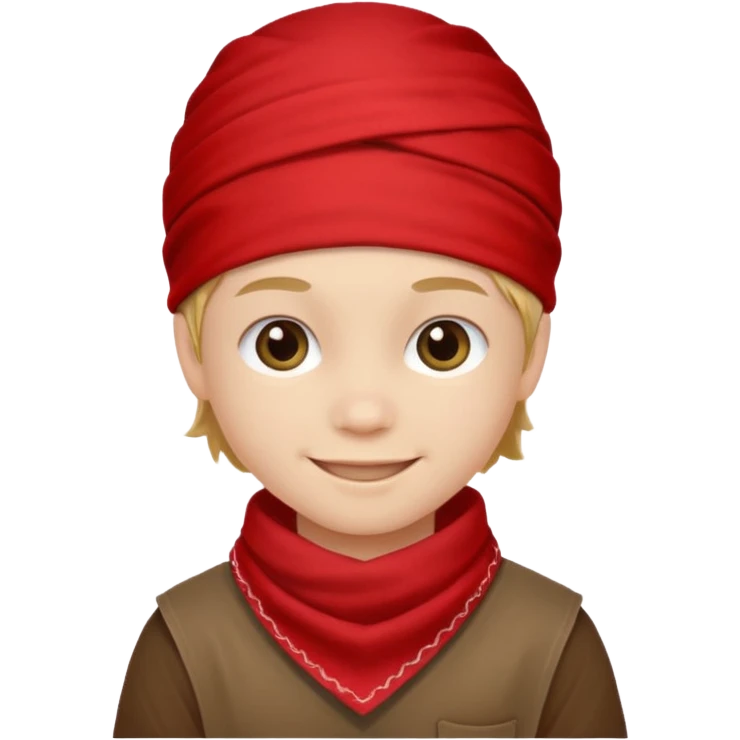 kid with wearing red bandana emoji