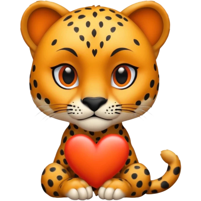 Cheetah with heart emoji