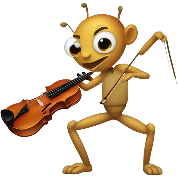 A cricket playing a violin emoji